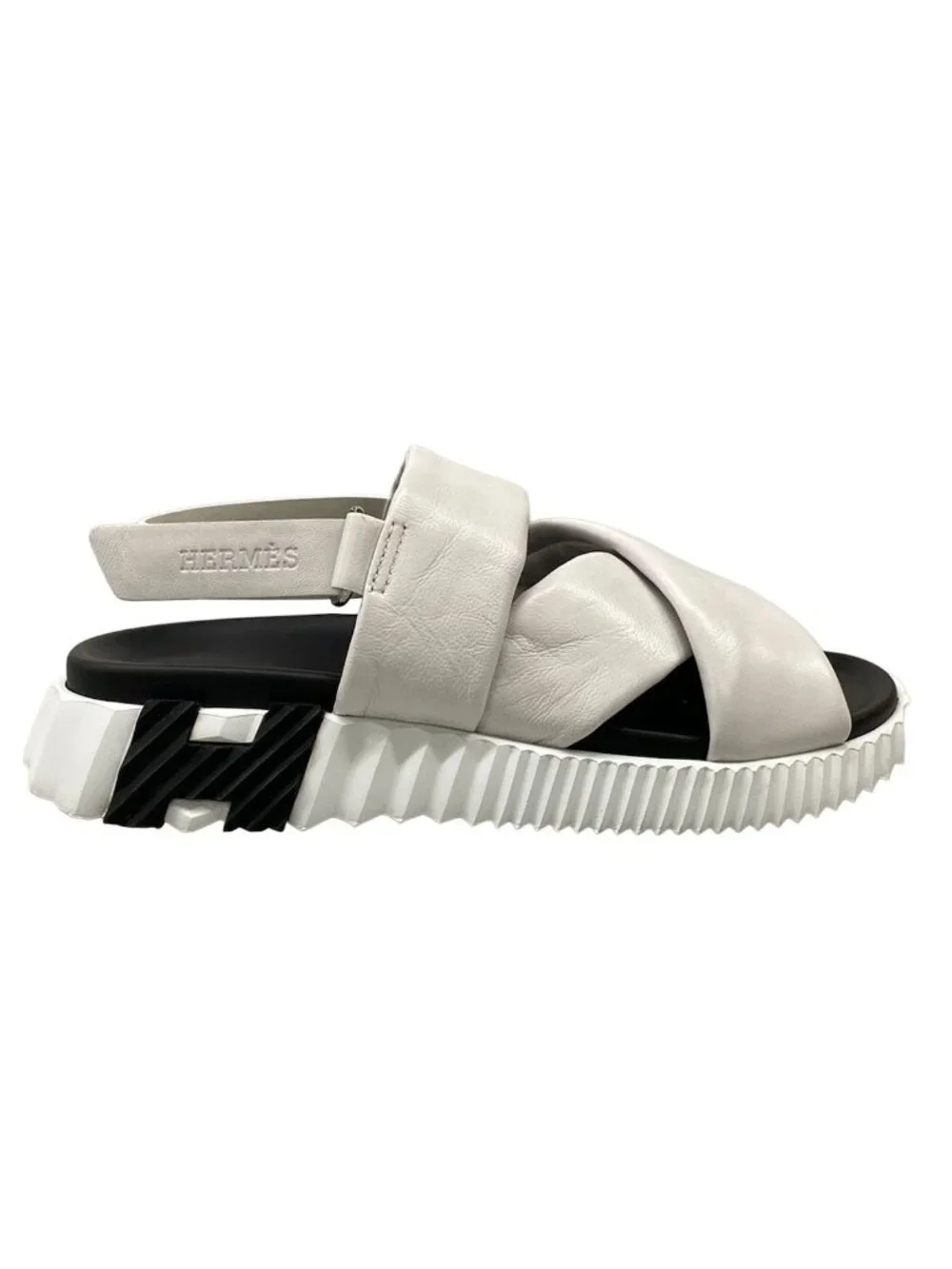 Hermes Sandals Electric White Leather